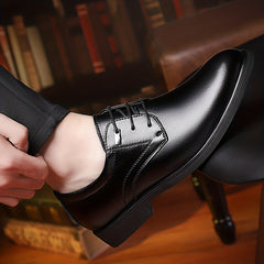Men's Round Toe Lace Up Derby Shoes Non Slip Business Formal Shoes