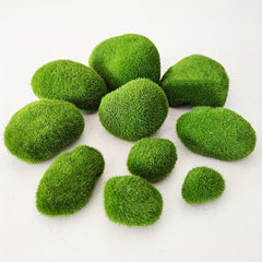 6pcs False Moss Green Stone Bonsai Decoration