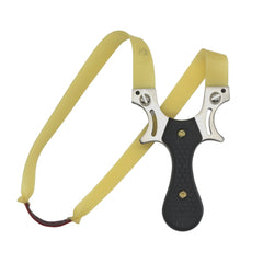 Stainless Steel Slingshot w/ Leather Pouch & Rubber Bands