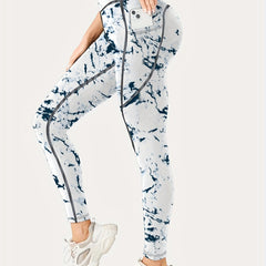 High Waist Print Butt Lifting Yoga Leggings With Pocket