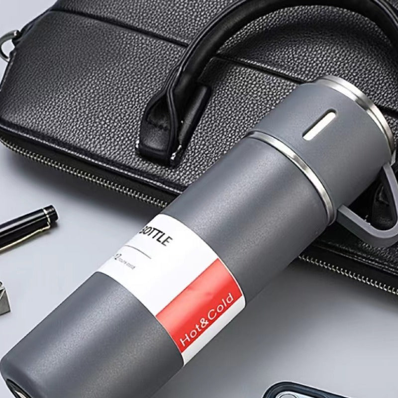 500ml Double Layer Stainless Steel Vacuum Flask Coffee Tumbler Travel Mug Grey