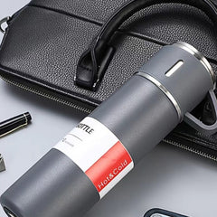 500ml Double Layer Stainless Steel Vacuum Flask Coffee Tumbler Travel Mug Grey