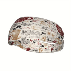 Vintage Coffee Themed Headband Coffee Cup & Bean Design