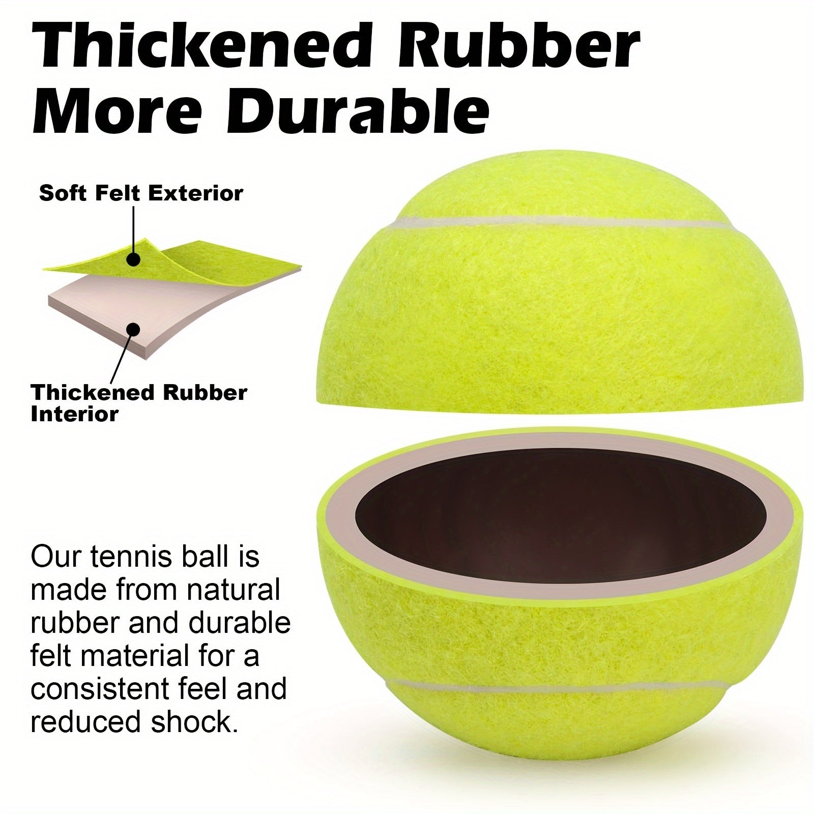 Durable High Elastic Tennis Balls - Set of 12 with Mesh Bag