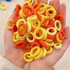 Elastic Hair Ties Yellow Hair Rope Style Band 100pcs pack