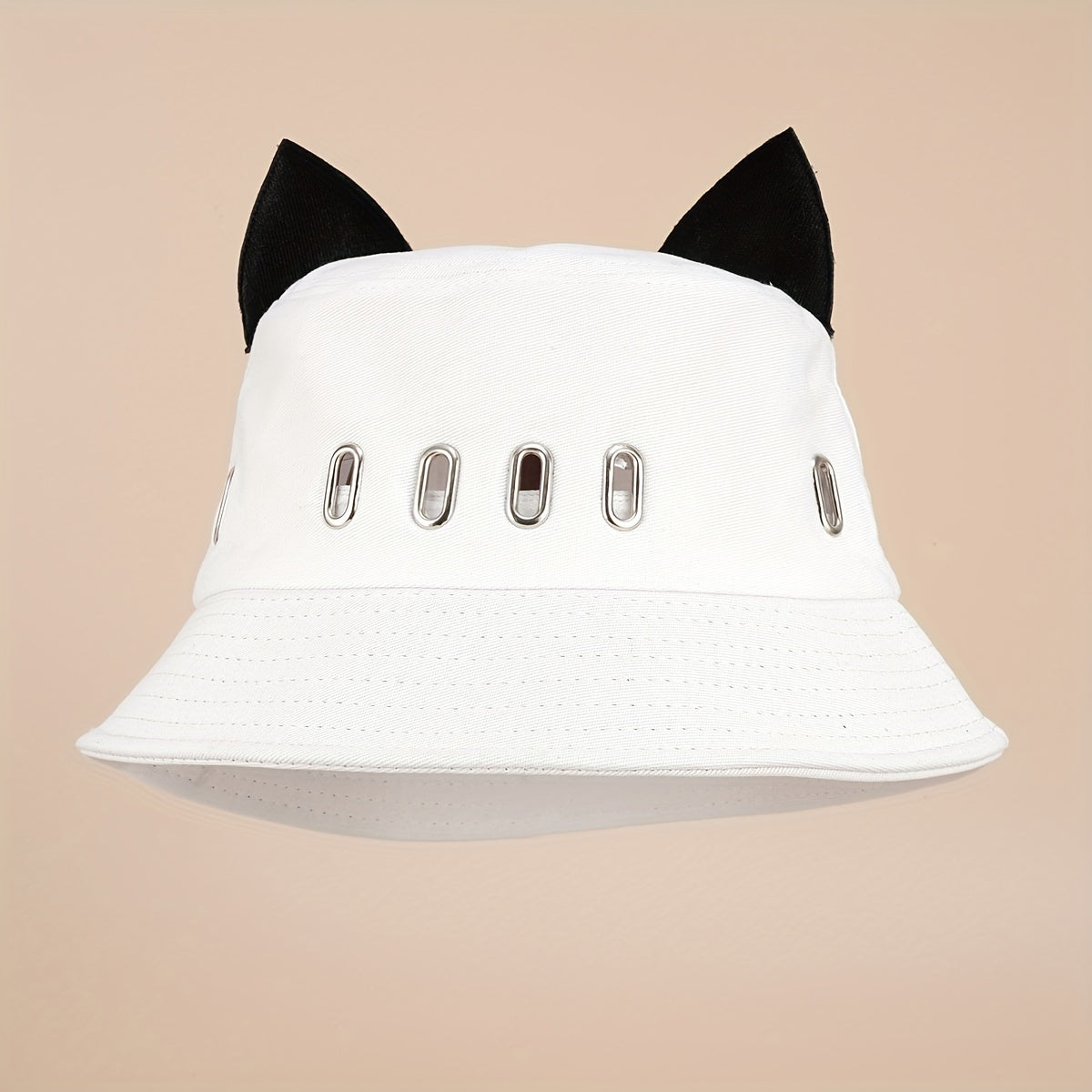 Y2K Hollow Cat Ears Bucket Hat Hip Hop Hot Sun Beach Hats