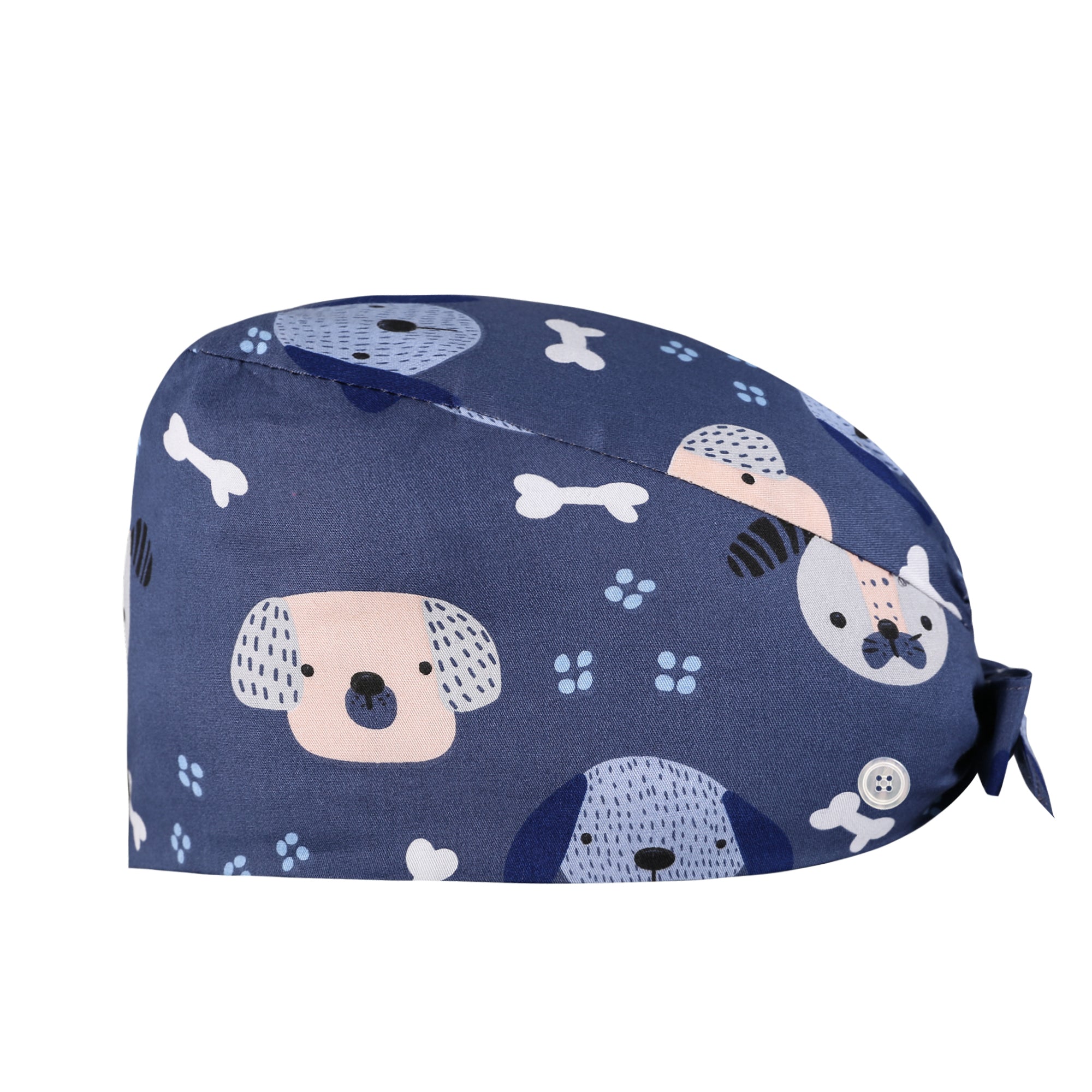 Cotton Work Cap with Button & Sweatband