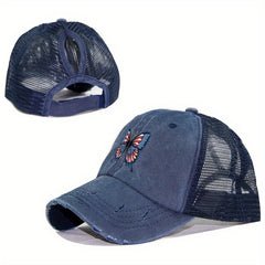 Flag Butterfly Trucker Hat Printed Mesh Baseball Cap Independence Dad Hats