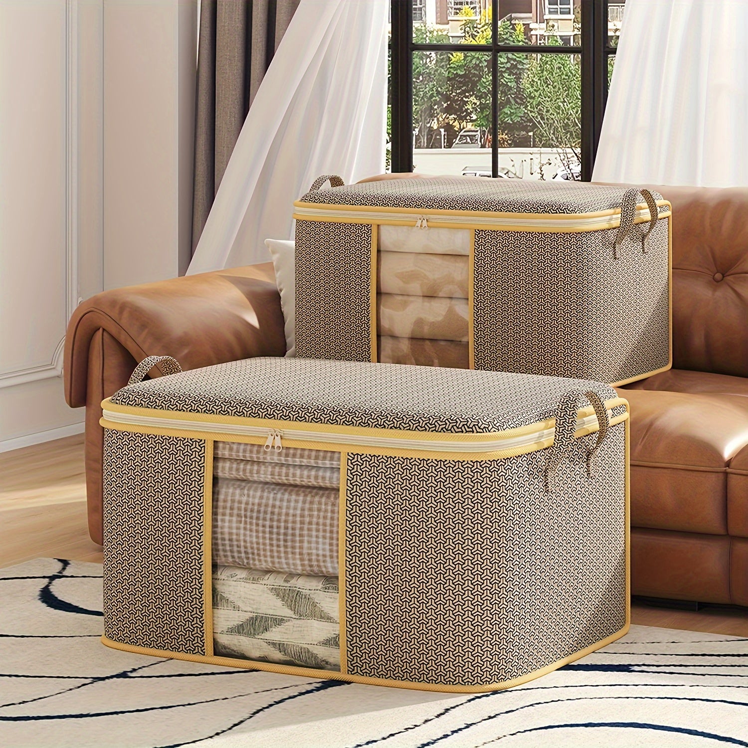 Large Foldable Storage Bag with Reinforced Handle