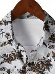 Men's Snow Print Camp Collar Bowling Shirt
