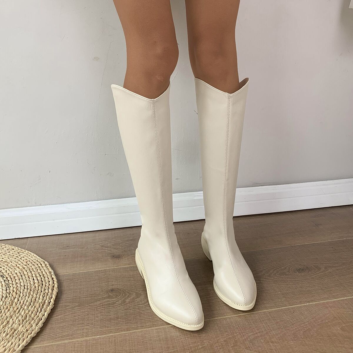 Chunky Heel Knee High Boots Women's Footwear