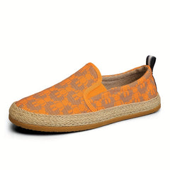 Men's Graphic Print Slip On Canvas Shoes for Walking