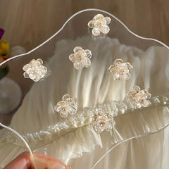 Mini Rhinestone Hair Clips Small Flower Claw Clips Hair Accessories For Girls