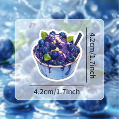 55pcs Blueberry Cake Bread Food Stickers for Car DIY Toys Decal