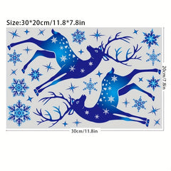 Christmas Window Films - Snowflake & Deer - Holiday Decor