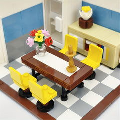 Small Particle Building Blocks Toy Set with Kitchen Table and Appliances