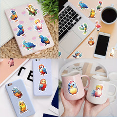 50pcs Bird Words Sound Stickers Owl Parrot Cartoon Vinyl Waterproof Stickers