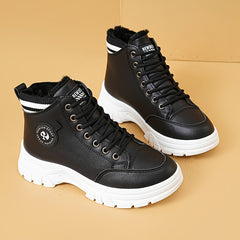 Women's Thick Sole Lace up Ankle Boots Non slip Platform Sneakers