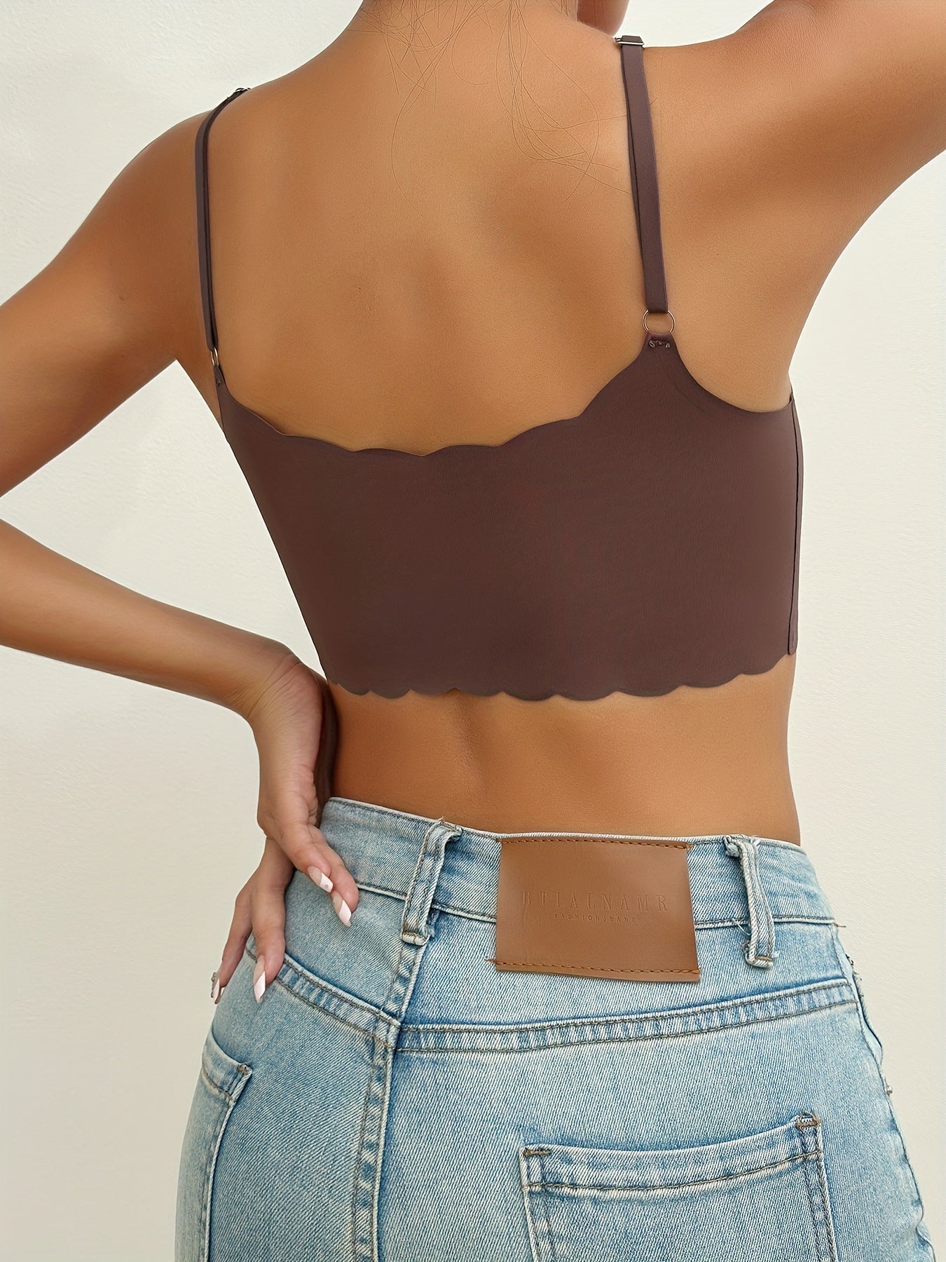 Scallop Trim Wireless Bra Seamless Lingerie