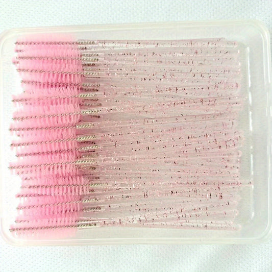 100pcs Crystal Mascara Wands Eyelash Brushes with Case