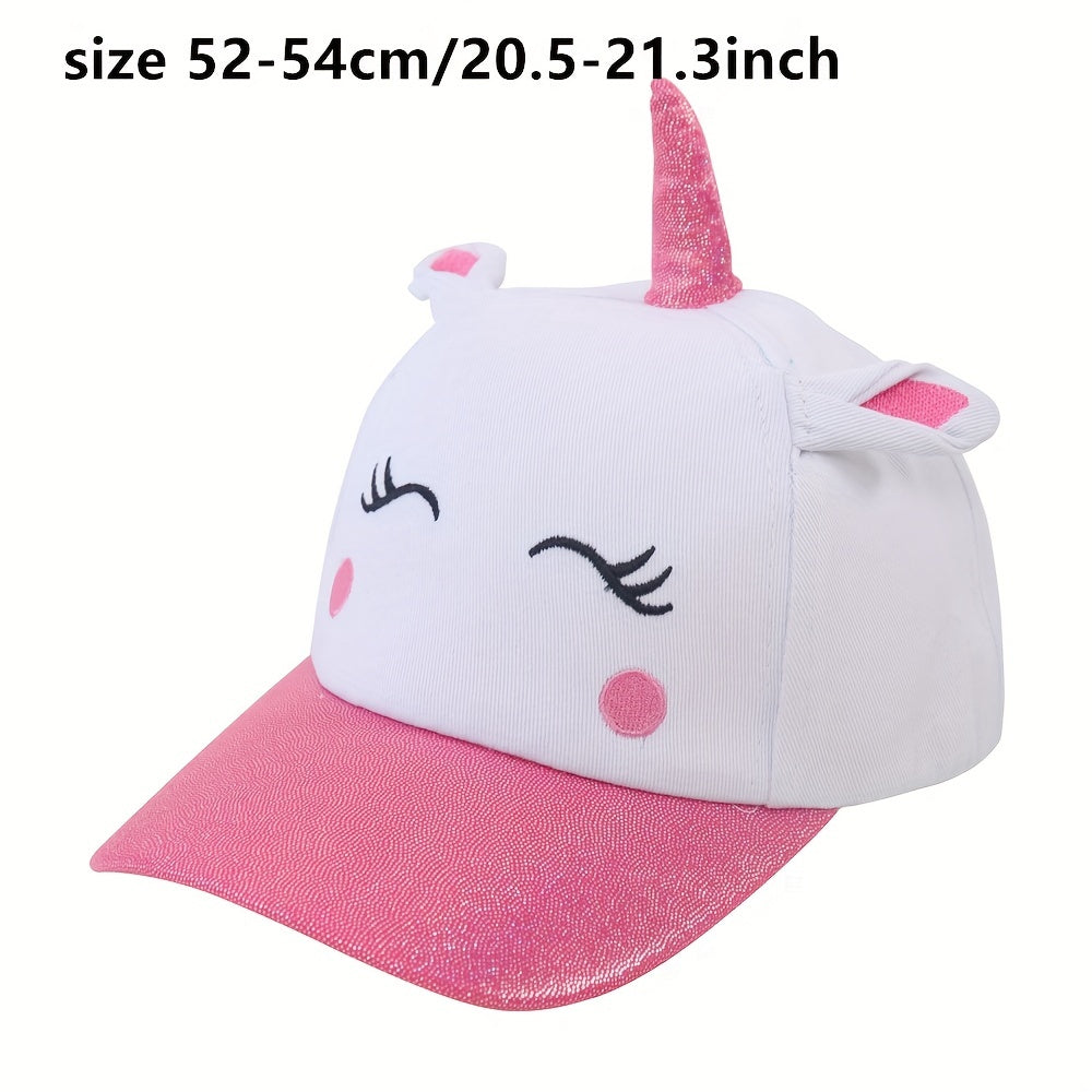 Unicorn Pattern Casual Baseball Cap for Girls 3-6 Years