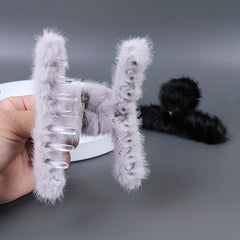 Velvet Back Head Hair Clip Shark Claw Hair Accessories For Women Girls