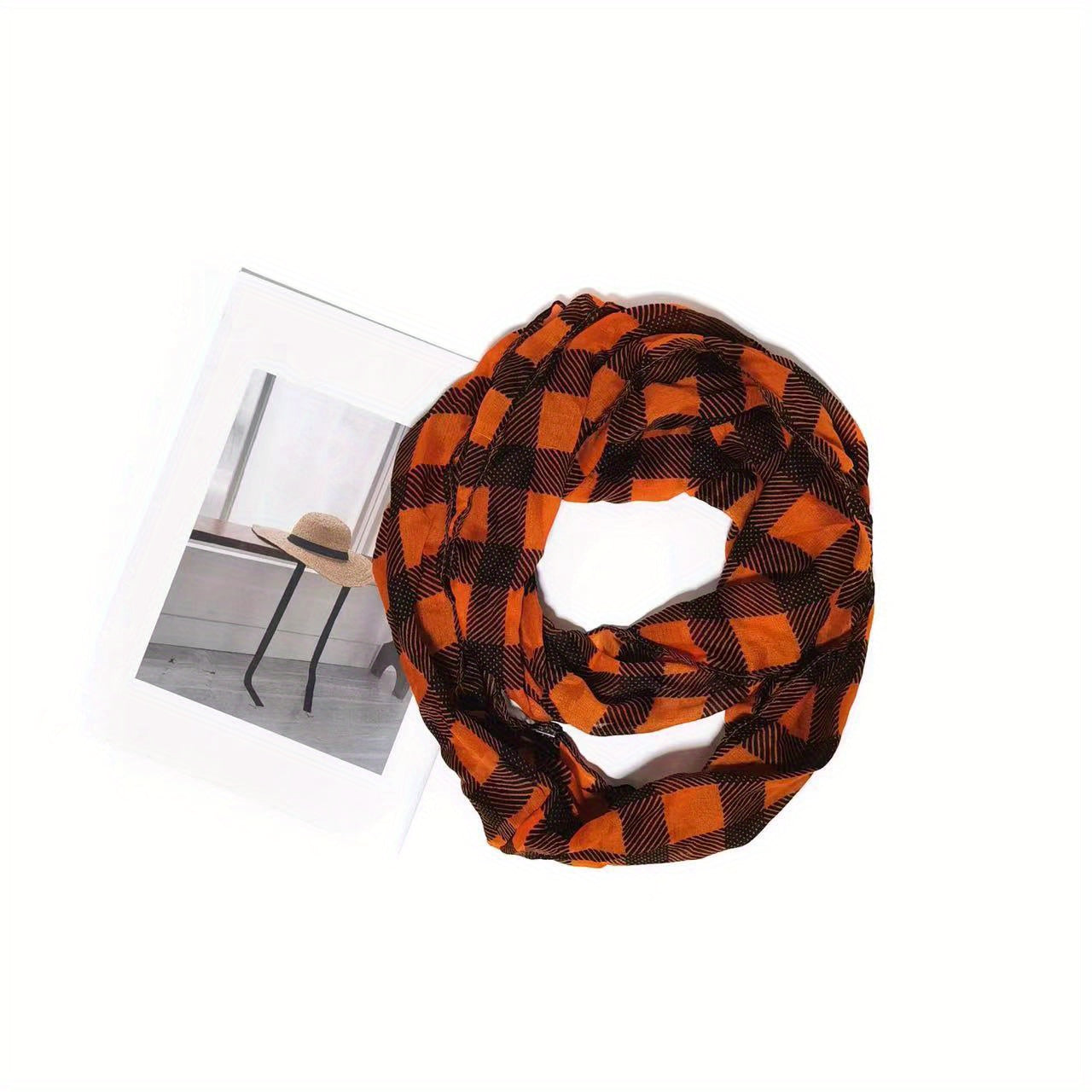Stylish Halloween Neck Gaiter Lattice Pumpkin Pattern Scarf