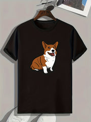 Corgi Print Men's Sports T-Shirt for Fitness, Summer Outdoor Wear - Gift for Men
