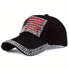 National Flag Style Diamond Denim Peaked Cap Baseball Cap