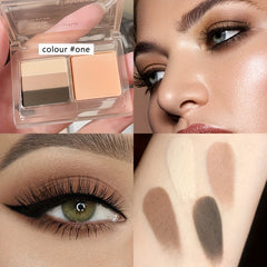 Matte 4-Color Eyeshadow Blush Palette Brown Coral Nude Milk Tea Natural