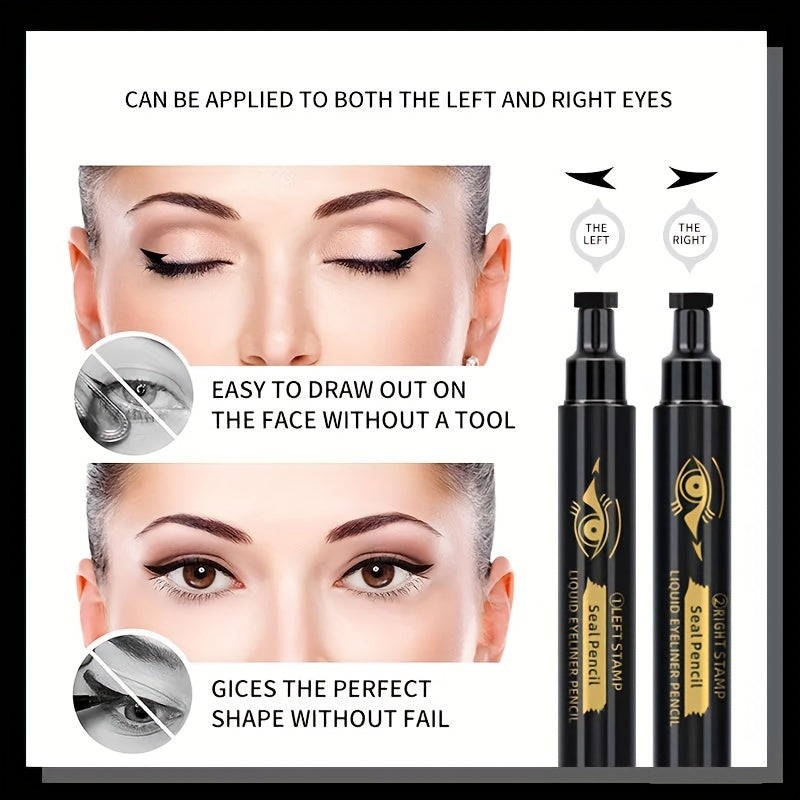 Waterproof Double Headed Eyeliner Pen for Left and Right Wings
