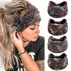 Wide Boho Hair Bands Sweatband For Yoga Running Sports
