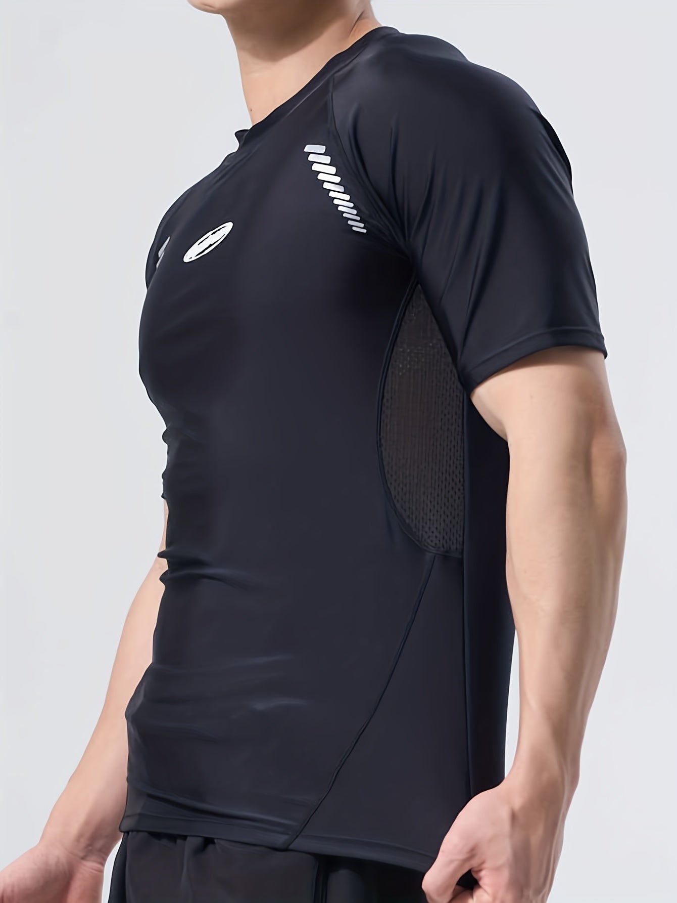 Men's Nylon Swimwear Short Sleeve T-shirt Sun Protection