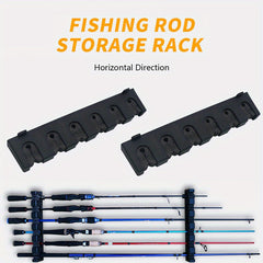 Wall Mounted Fishing Rod Rack for 6 Rods - Space Saving Holder