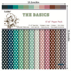 12pcs Retro Polka Dot Circus DIY Scrapbook Paper 15x24cm Non Adhesive