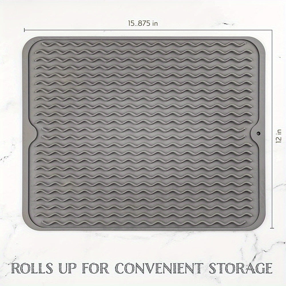 Silicone Dish Drying Mat Easy Clean Heat Resistant Eco-Friendly Mat