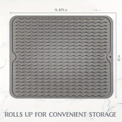 Silicone Dish Drying Mat Easy Clean Heat Resistant Eco-Friendly Mat