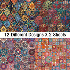 Geometric Pattern Scrapbook Paper Pad 24 Sheets