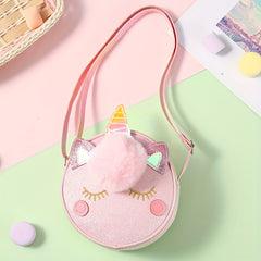 Kids Cartoon Shoulder Bag Coin Purse Round Storage Travel Bag