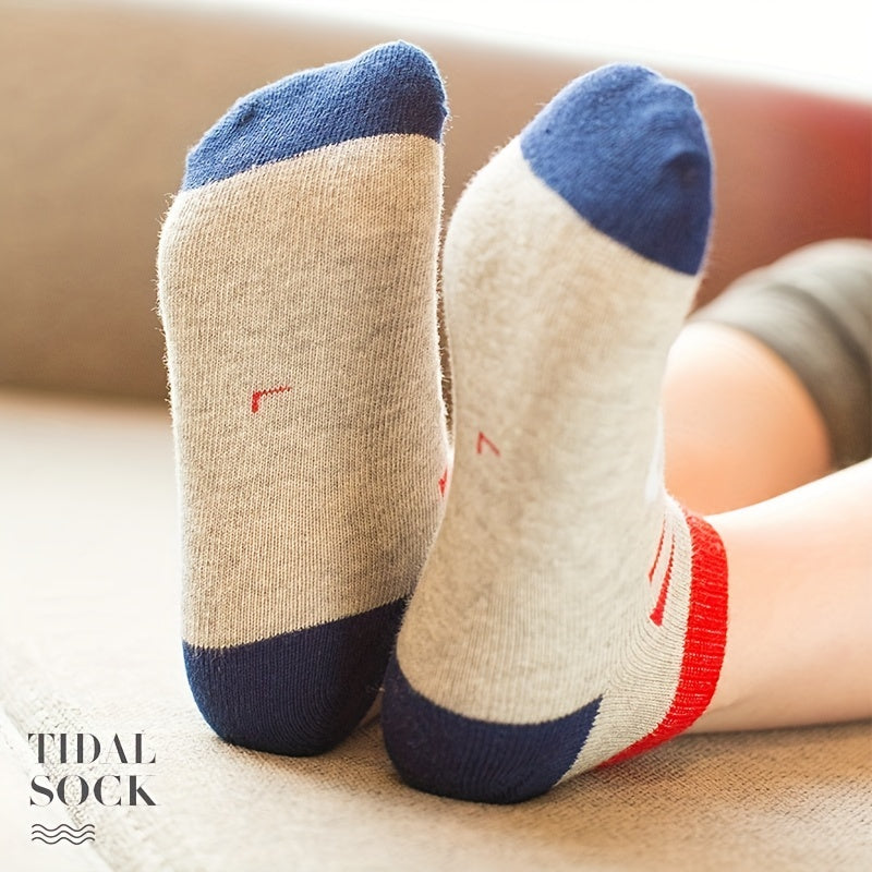 5pairs Boys American Flag Print Ankle Socks Comfortable Short Crew Socks