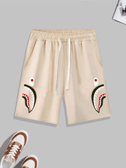 Cartoon Print Men's Summer Shorts Casual Loose Drawstring Father's Day Gift