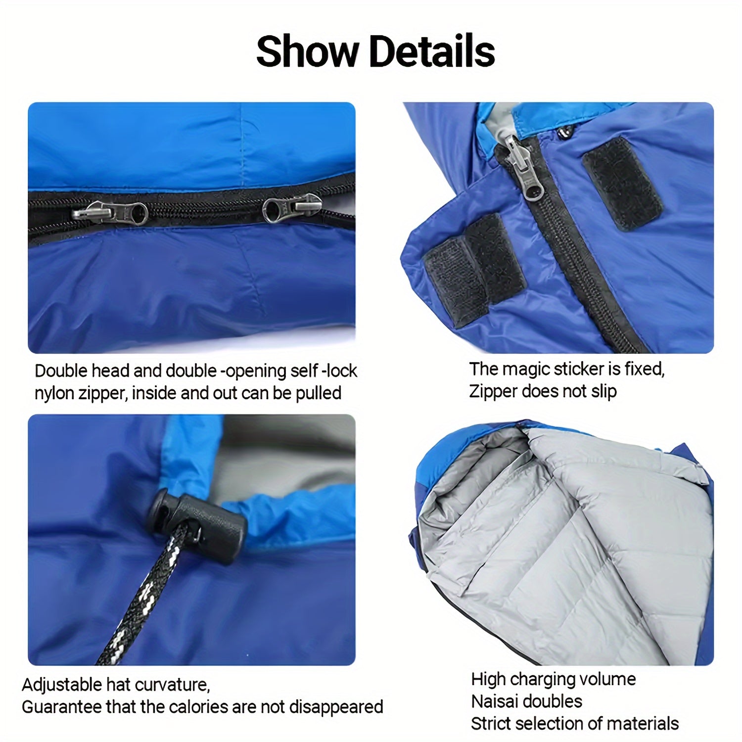 600g Goose Down Adult Sleeping Bag - Lightweight Mummy Bag for All Seasons