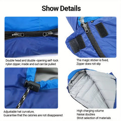 600g Goose Down Adult Sleeping Bag - Lightweight Mummy Bag for All Seasons