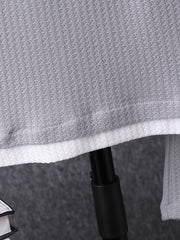 Boy's 2pcs T shirt & Shorts Set Letter Patched Print Short Sleeve Top Waffle Tex