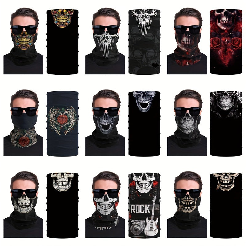 Skull Half Face Mask UV Resistant Neck Cover