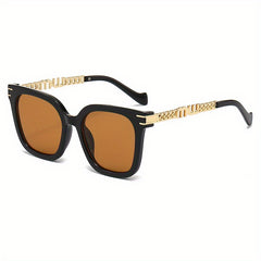 Square Sunglasses Anti Glare Glasses Mod Metal Chain UV400