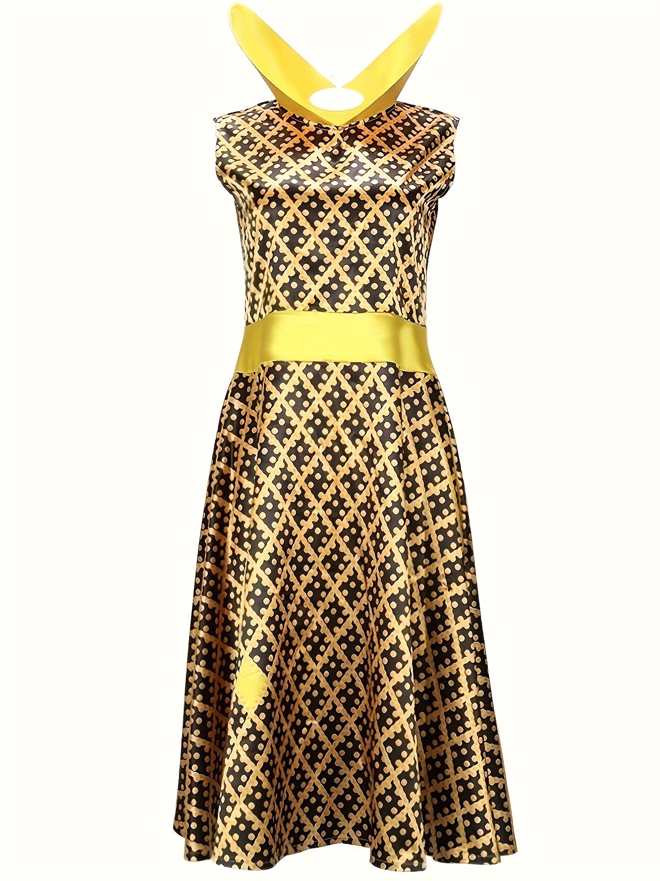 Anime Print Cosplay Dress Stand Collar Costume Women's Clothing