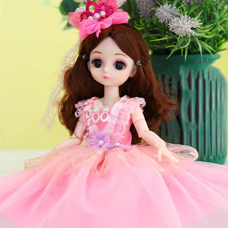 8in Doll Set Girl Toy Surprise Doll with Dress Pink Party Gift for Girls