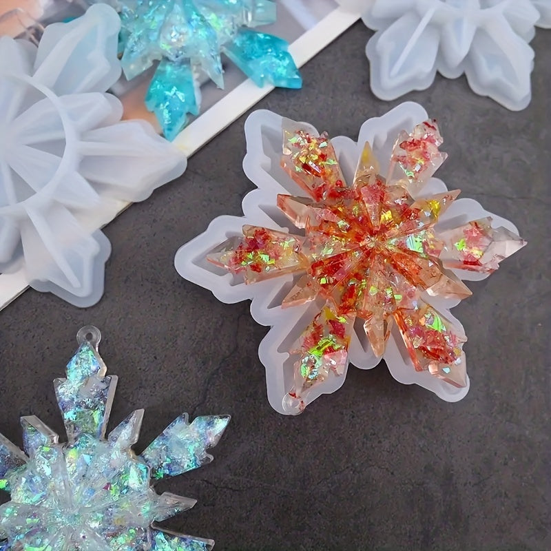 Christmas Ornaments Snowflake Pendant Silicone Mold DIY Crafts Jewelry Making