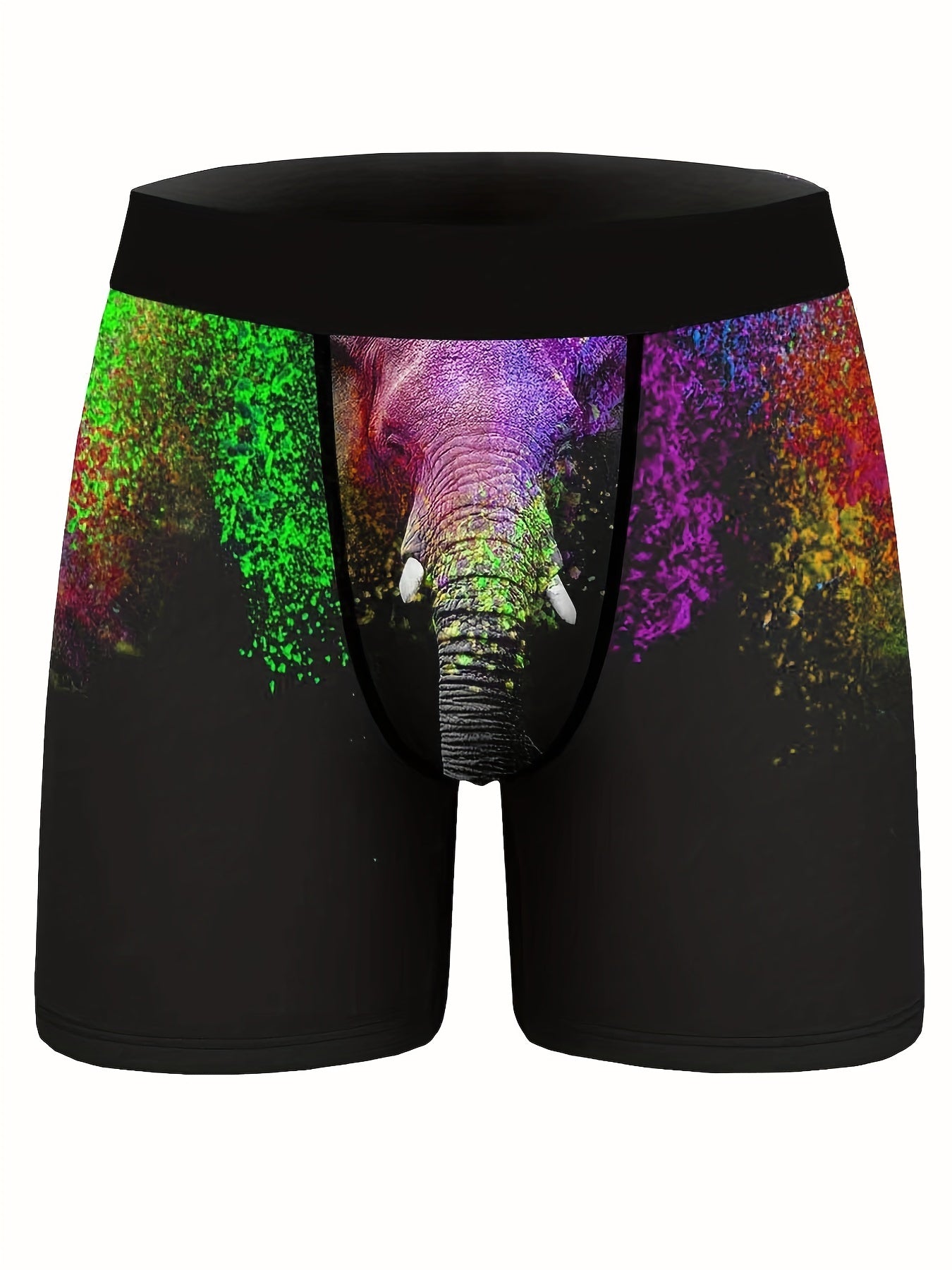 Men's Elephant 3D Print Swim Pansts Comfortable High Stretch Shorts